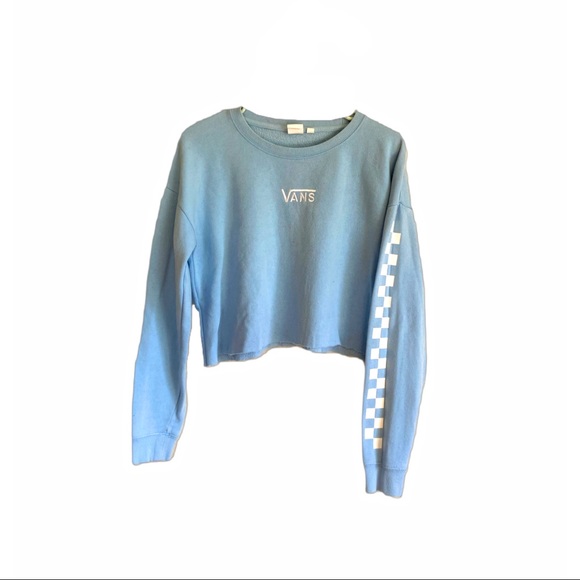 Vans Tops - Cropped Checkered VANS Crewneck